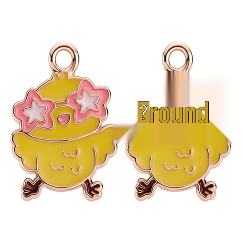 Easter Drip Oil Cartoon Egg & Rabbit Alloy Pendant Charm for DIY Necklace Accessories