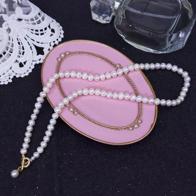 Zhuji Freshwater Pearl Necklace: Versatile Clavicle Chain with OT Rice Bead Clasp - Fashionable Simple Jewelry Gift for Women