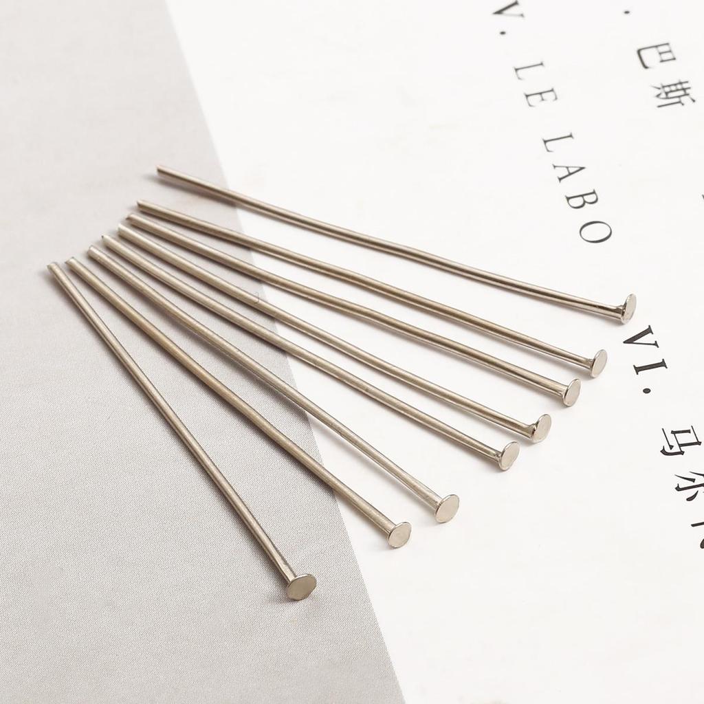 200 Stück Flachkopf Öse Flachkopfstift Eisennadeln Perlen Zubehör für Schmuckherstellung DIY Zubehör Ohrring