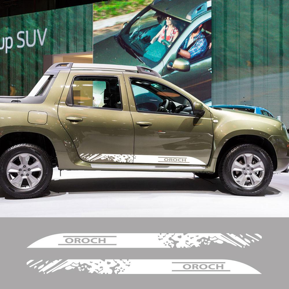 BGX1 Pickup Door Side Skirt Decals For Renault Duster Oroch Car Stickers Truck Graphics Vinyl Decor Sticker Cover Auto Accessories