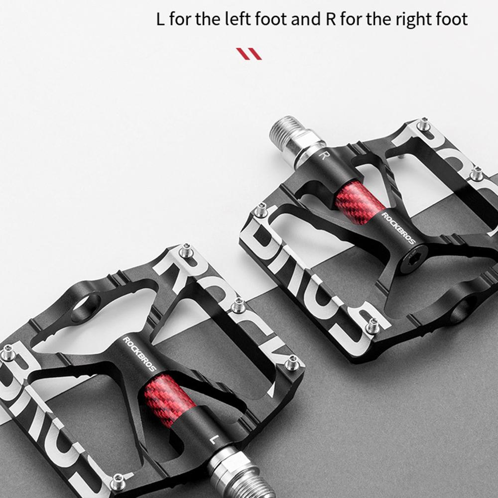 ROCKBROS Road Mountain Bike Bicycle Pedals, Anti-Slip Aluminum Cycling Pedal, Night Time Reflective Universal Threaded Port