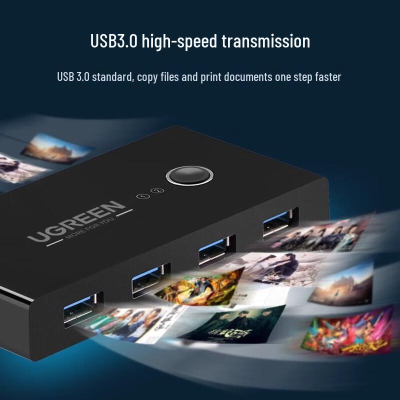 Ugreen 2portový KVM sdílený přepínač USB 3.0