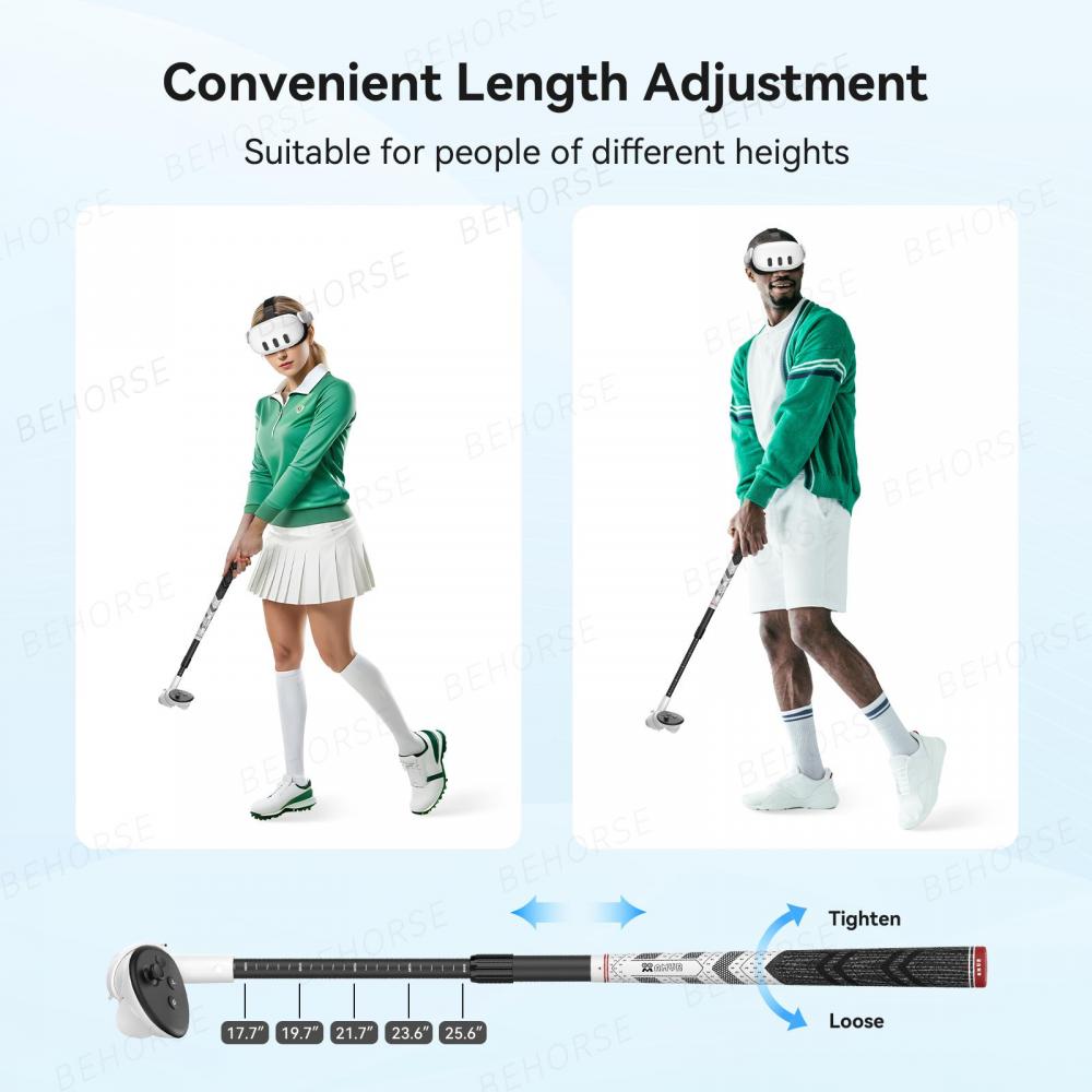 For Meta Quest 3S/3 VR Golf Club Attachment Retractable VR Golf Grip Handle Controller for Meta Quest 3S/Quest 3 Accessories