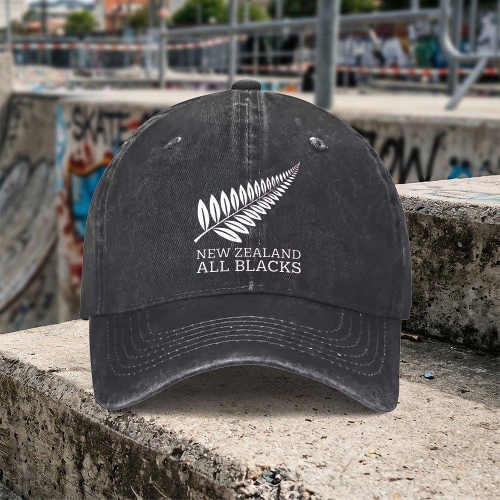 New Zealand All Blacks Vintage Washed Baseball Cap Unisex Unisexs Womens Fun Print Casual Hat Gift