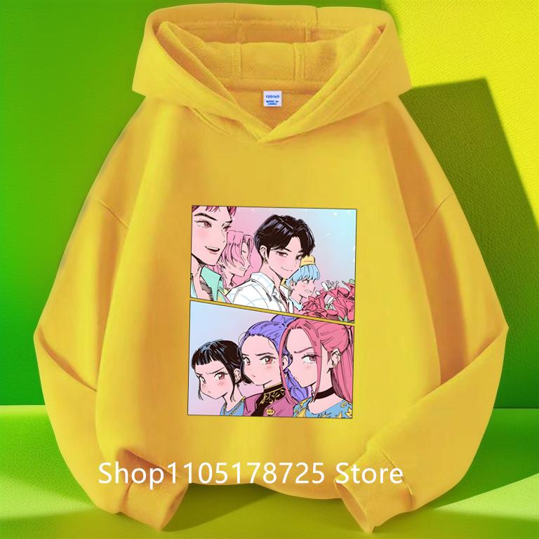 KPop Demon Hunters Huntrix Hoodie Baby Girls Boys Fashion Sweatshirt Harajuku Long Sleeve Pullover Kids New Cartoon Tops