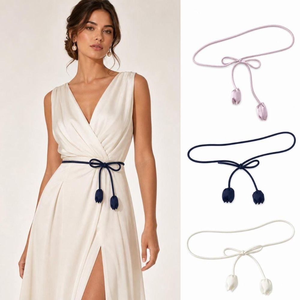 Cloth Tulip String Dress Belt Soft Fabric Waist Chain Stylish Waist Belt Female Wear