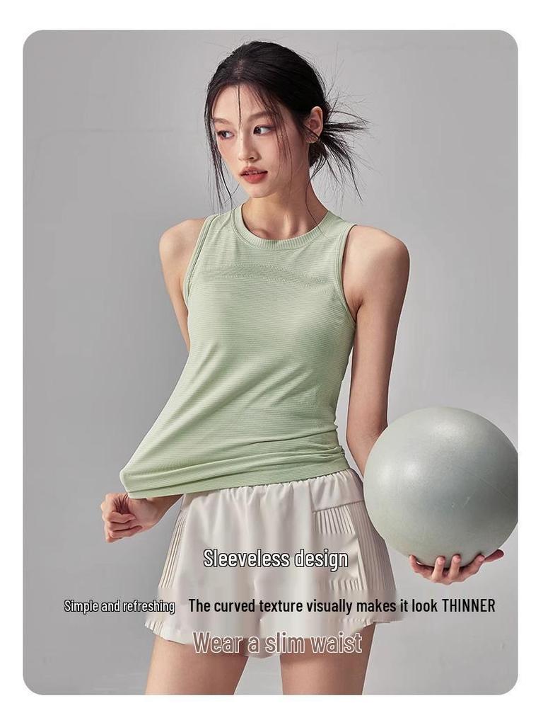 Women's Quick-Dry Yoga Tank: Slimming, Elastic, Sleeveless Sports Top for Summer Fitness and Running