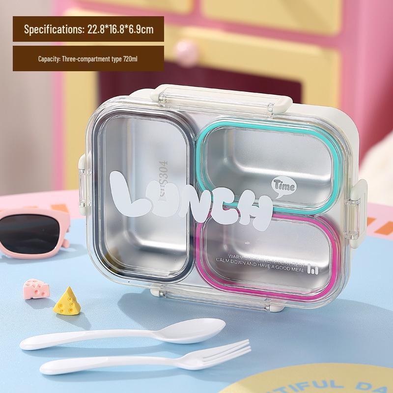 304 Stainless Steel Bento Lunch Box for Students and Office Workers - Microwave Safe and Leakproof