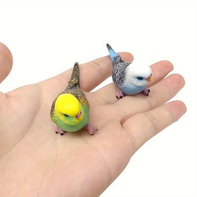 Mini Parrot and Phoenix Statue - Vivid Hand-painted Theatrical Animal Decoration, Indoor Outdoor Garden and Tabletop Sculpture, Tabletop Ornaments
