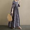 New Vintage Casual Loose Maxi Dress Plus Size Women Summer Short Sleeve Basic Dress