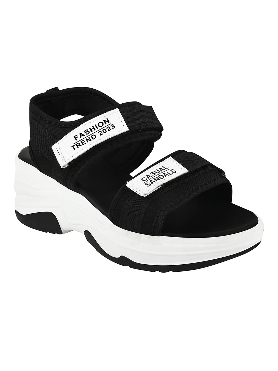 

Shoetopia Lightweight Comfortable & Trendy Flatforms Black Sandals For Women & Girls-Eu38 5 UK чёрный