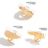 Salircon Anello Vintage Geometrico Colore Oro a Forma di Ventaglio per Donna Design di Personalità Anello Regolabile in Metallo a Forma di Piuma Gioielli di Tendenza