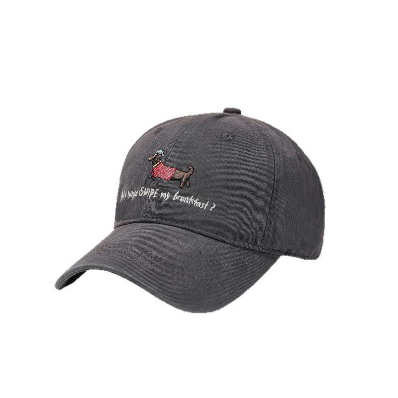 Dachshund Spring And Summer Baseball Cap Women'S Versatile Big Head Circumference Showing Face Small Cap Soft Top Hat