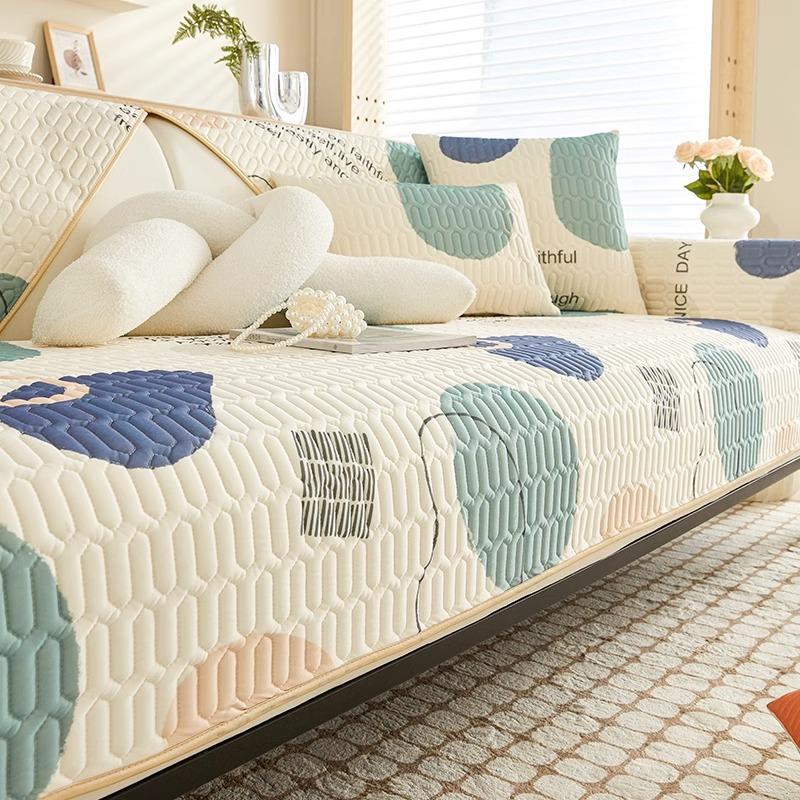 Latex Sofa Cushion Summer Ice Silk Mat Seat Cushion Simple Modern Non-Slip Cushion Cool Sofa Cover Cloth Towel