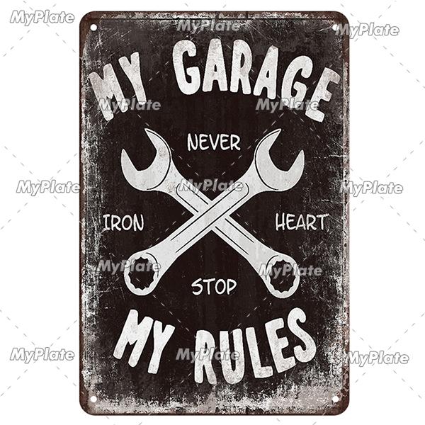 My Garage Metal Sign Vintage Mechanic Tin Sign Man Cave Decoration Wall Decor For Bar Plaque Home Decor Tool Poster