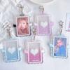 3 Inch Card Holder Colorful Angel Wings Clear Acrylic Card Sleeve with Keychain Display Kpop Photocard Holder Bag Pendant