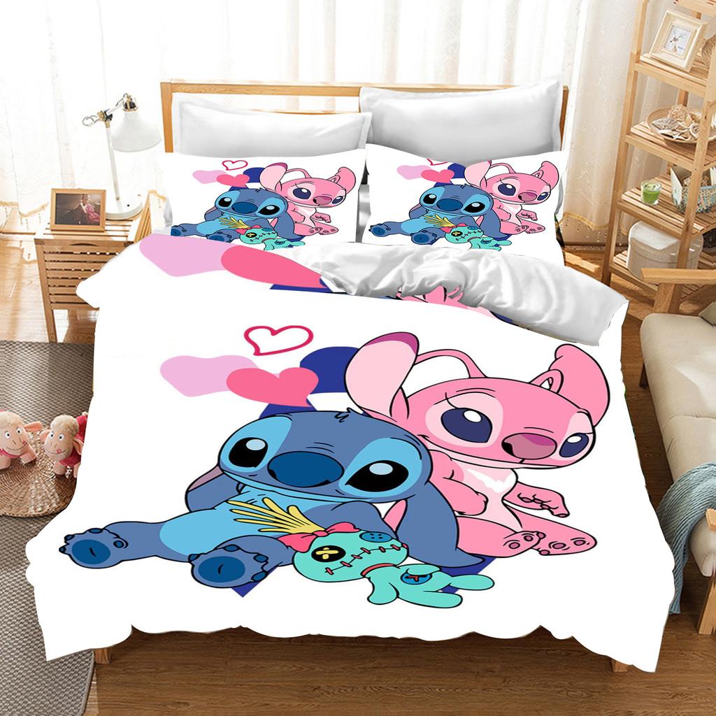 Stitch 100% Polyester Domácí dekorace 3dílná 1 Povlak na přikrývku Jednodílná sada povlečení Comforte Vynikající dárek k narozeninám