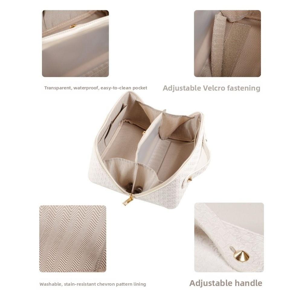 Large Capacity Cosmetic Bags Pu Leather Ladies Storage Bag Travel Makeup Case  Toiletry Bag