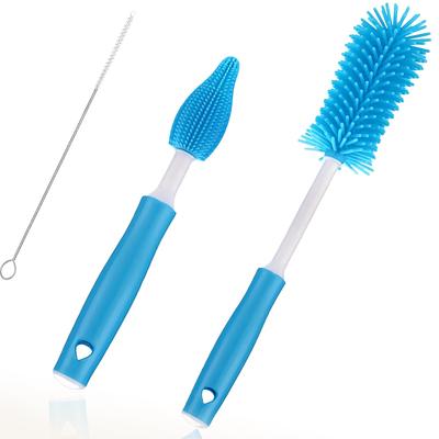 MAEXUS Bottle Cup Baby Bottle Brush of Silicone Baby Bottle 360 Degree Rotating Nipple Ideal for Cleaning Baby Used To Clean Nipple and Straws Brush,