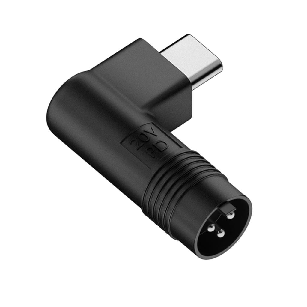 2.0mm 3Pin Male To Type C Male Conversion Adapter Black Converter Support 5V 9V 20V Charging for USB C Phones Laptops