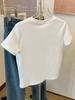 Women's European & American Summer Pearl Bow Print Slim Fit T-Shirt - Spicy Girl Design, Flattering Round Neck, Short Sleeve