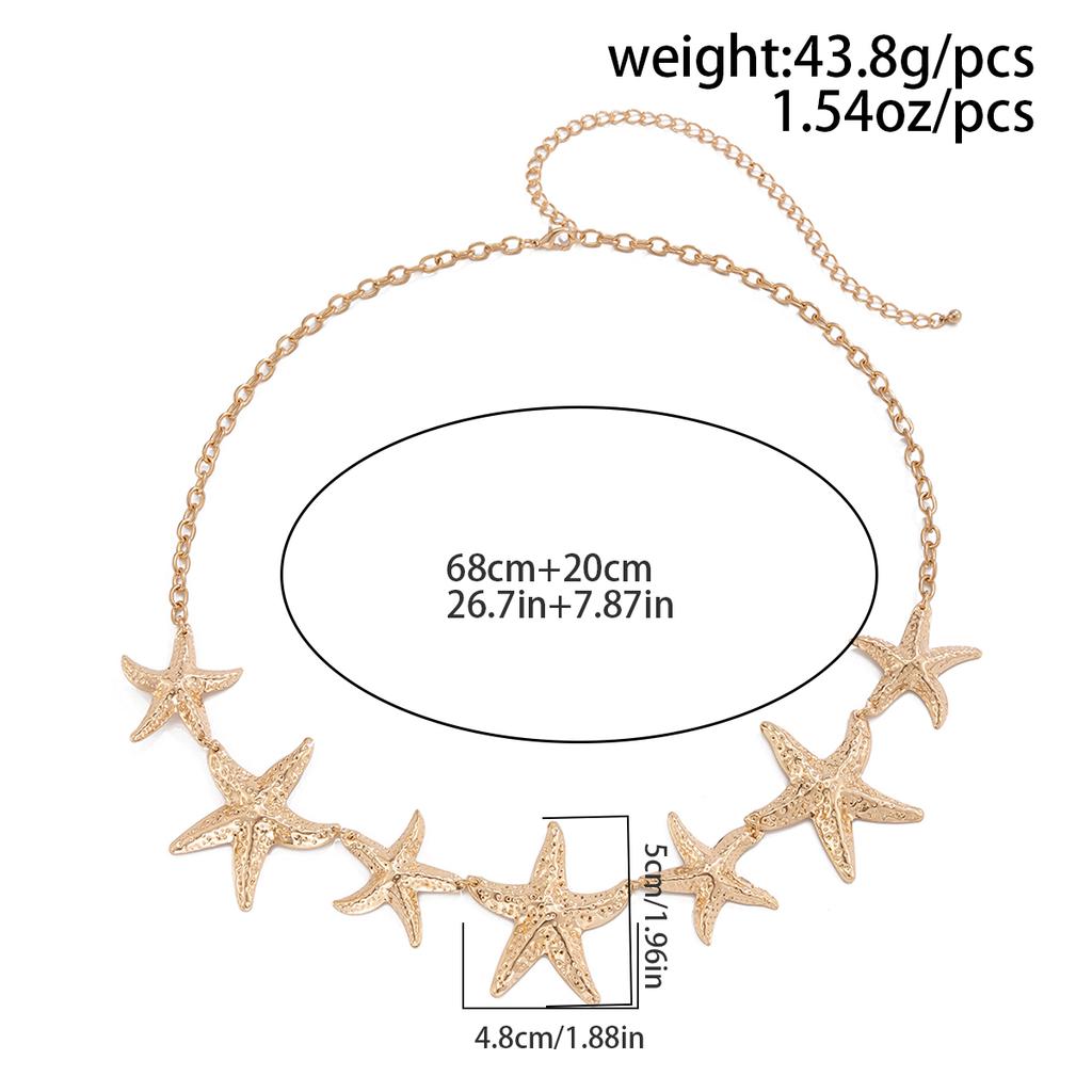 IngeSight.Z Fashion Charm Gold Color Sea Starfish Waist Belly Chain For Women Sexy Summer Beach Body Chain Jewelry Accessories