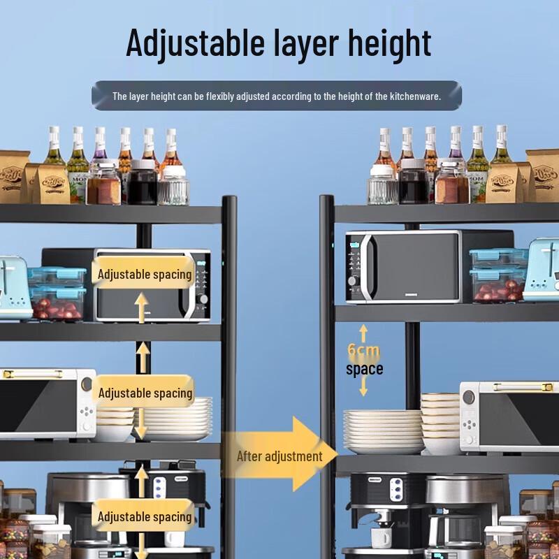 Beifu Slim Carbon Steel Kitchen Shelf