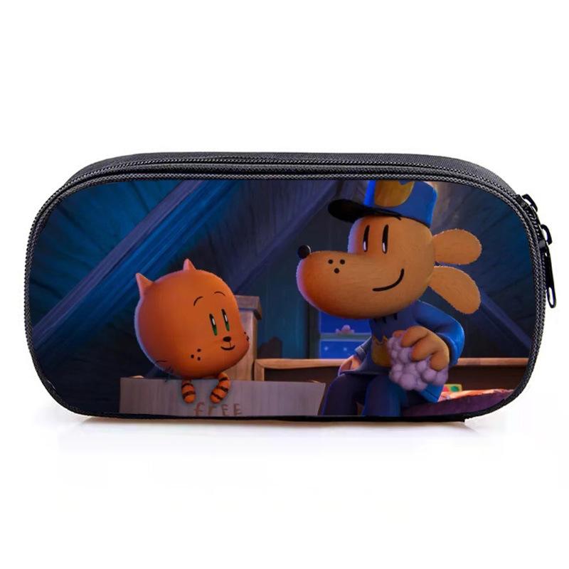 Dog Man Pencil Case Cute Game Pen Bags Kids Large Storage Students School Gifts Pencilcases