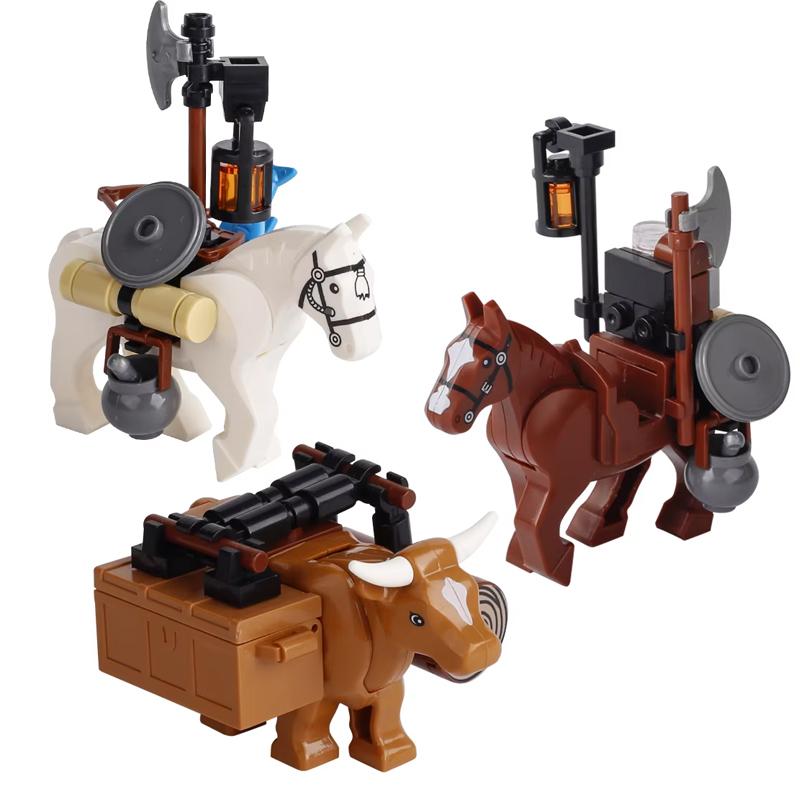 MOC Medieval Army Weapons Building Blocks Cannon Pirate Ship Soldiers Figures Military War Scene Assembling Mini Brick Toy Gifts