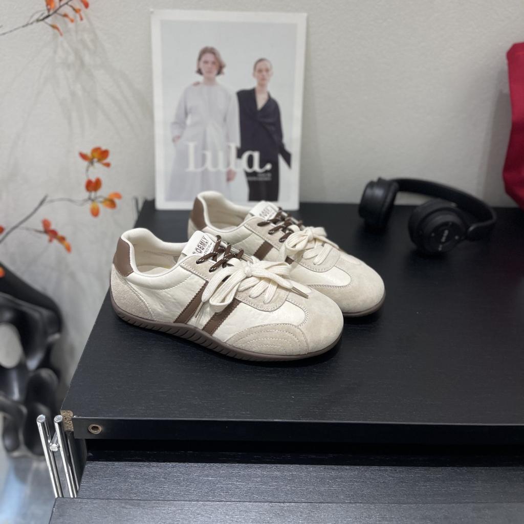 Leather Dexun Shoes 2025 Autumn New Women's Shoes Versatile Casual Sports Shoes Forrest Gump Shoes Mesh Breathable White Shoes