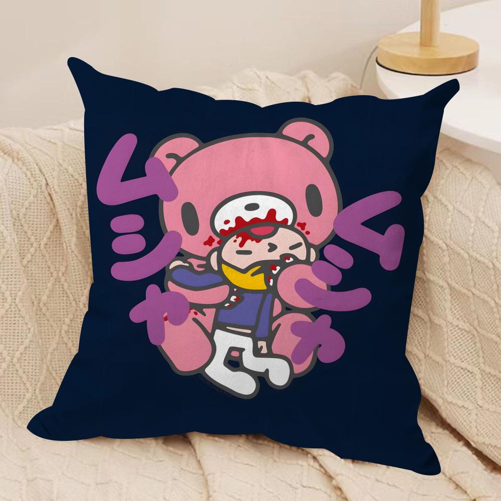 Cartoon G-GloomyS Bear Cushion Cover Soft Plush Fabric Double-Sided Printed Sofa Cushion Cover for All Seasons Home Decor Gift