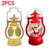 Christmas Portable Lantern Battery Operated Santa Claus Snowman Oil Lamp with Handle Xmas New Year Gifts for Table Decoration
