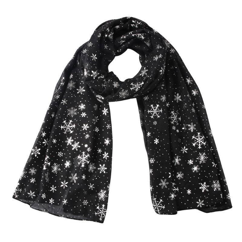 

Autumn and winter scarf women s new Christmas gift snowflake hot silver polka dot silk scarf cotton shawl Christmas scarf 70*180cm