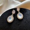 Korean Zircon Drop Earrings for Women Exquisite Metal Crystal Pearl Earrings Aesthetic Jewelry Accessories Gifts