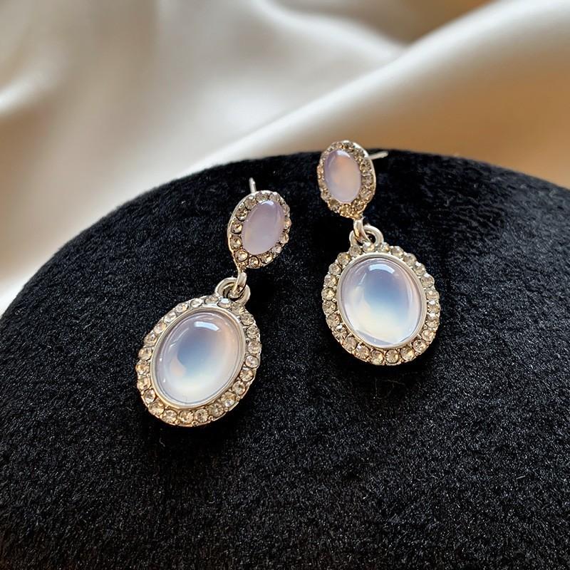 Korean Zircon Drop Earrings for Women Exquisite Metal Crystal Pearl Earrings Aesthetic Jewelry Accessories Gifts