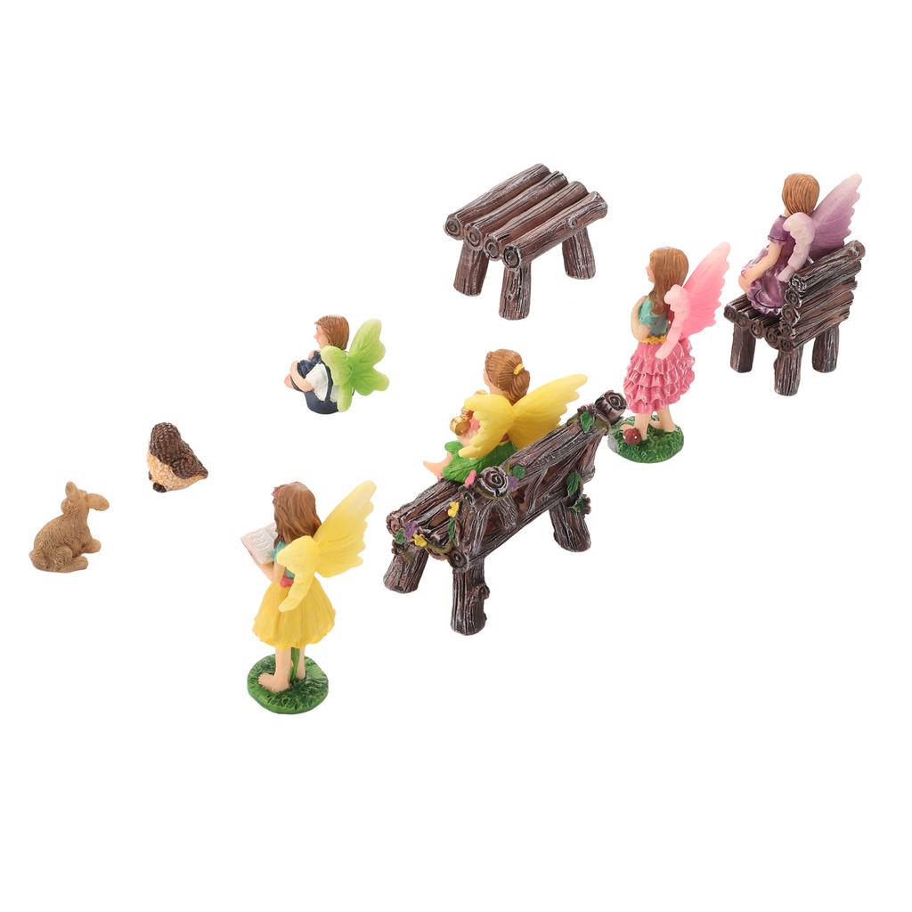 10pcs Flower Fairy Statue Vintage Hand Painted Resin Garden Fairy Statue Outdoors Fairy Figurine