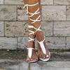 Women Summer Open-Toe Strap Roman Wind Straps Toe Flat Sandals Shoes Large Size