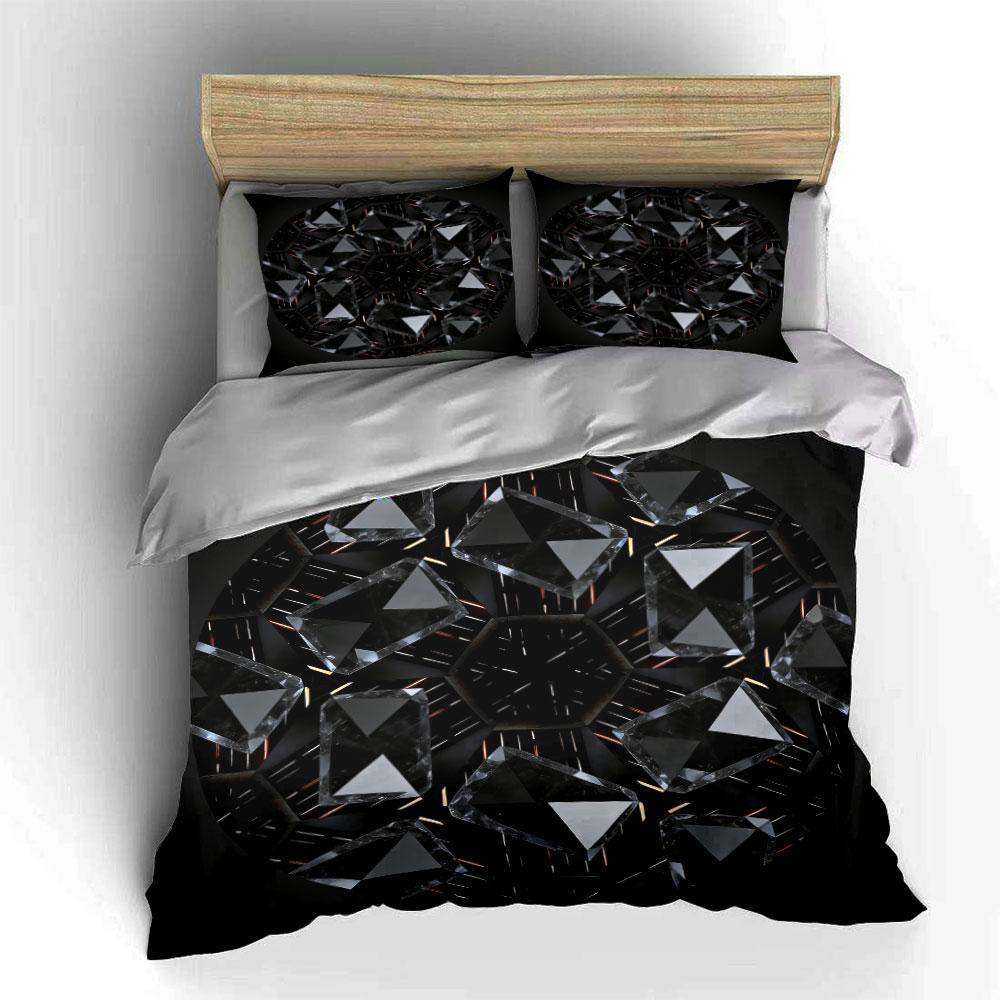 Crystal Geometric Decor Set Soft Comfortable Duvet Cover Bedding Set Included 1*Duvet Cover & 2*Pillowcases, Gift