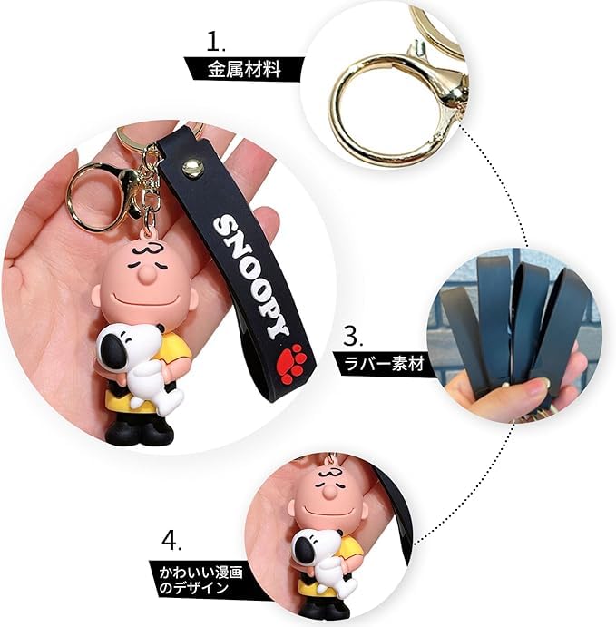Cute Anime Keychain Unisex Adults Kids Unofficial [DONGRENBINGXIN] (3 Types) (1) [Item]