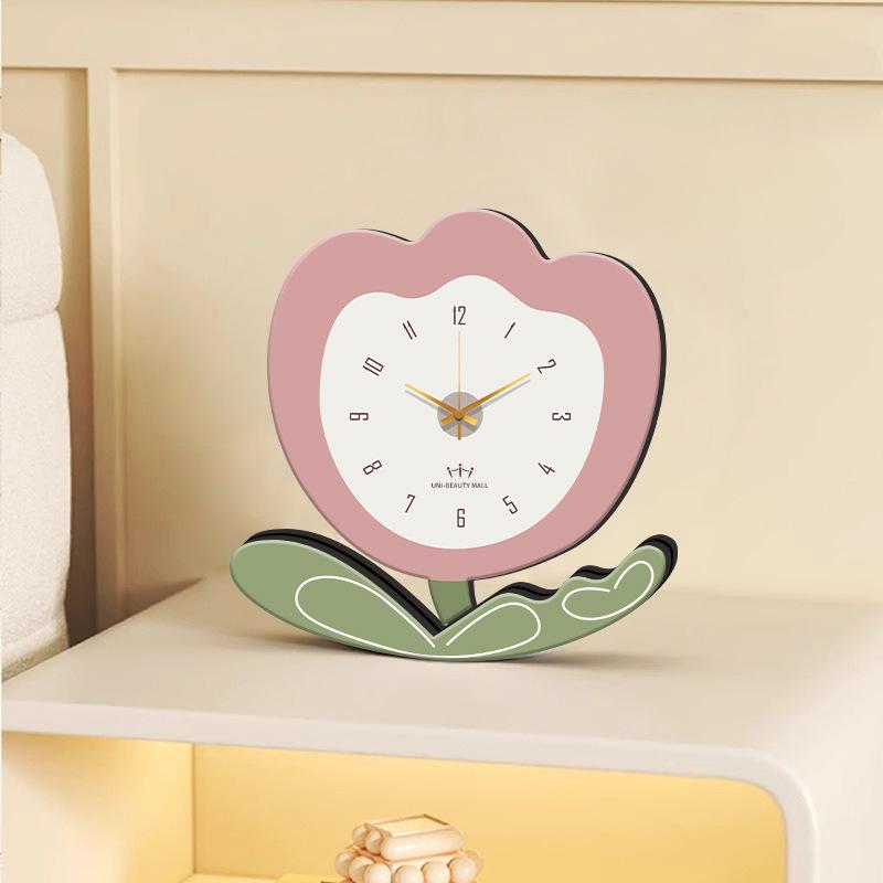 

Flower Ornaments Simple Modern Home TV Cabinet Desk Decoration Living Room Modern Office Pendulum Clock 22*22
