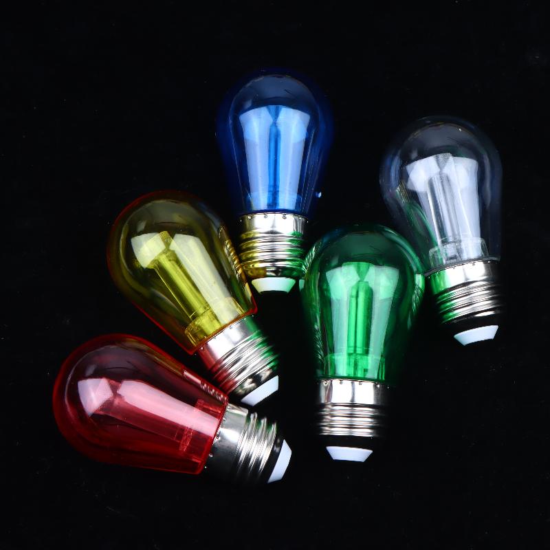 Plastics Colorful S14 Led Bulb 220V E27 2W Replaceable For String Light Halloween Birthday Party Bar Festival Decoration Lights