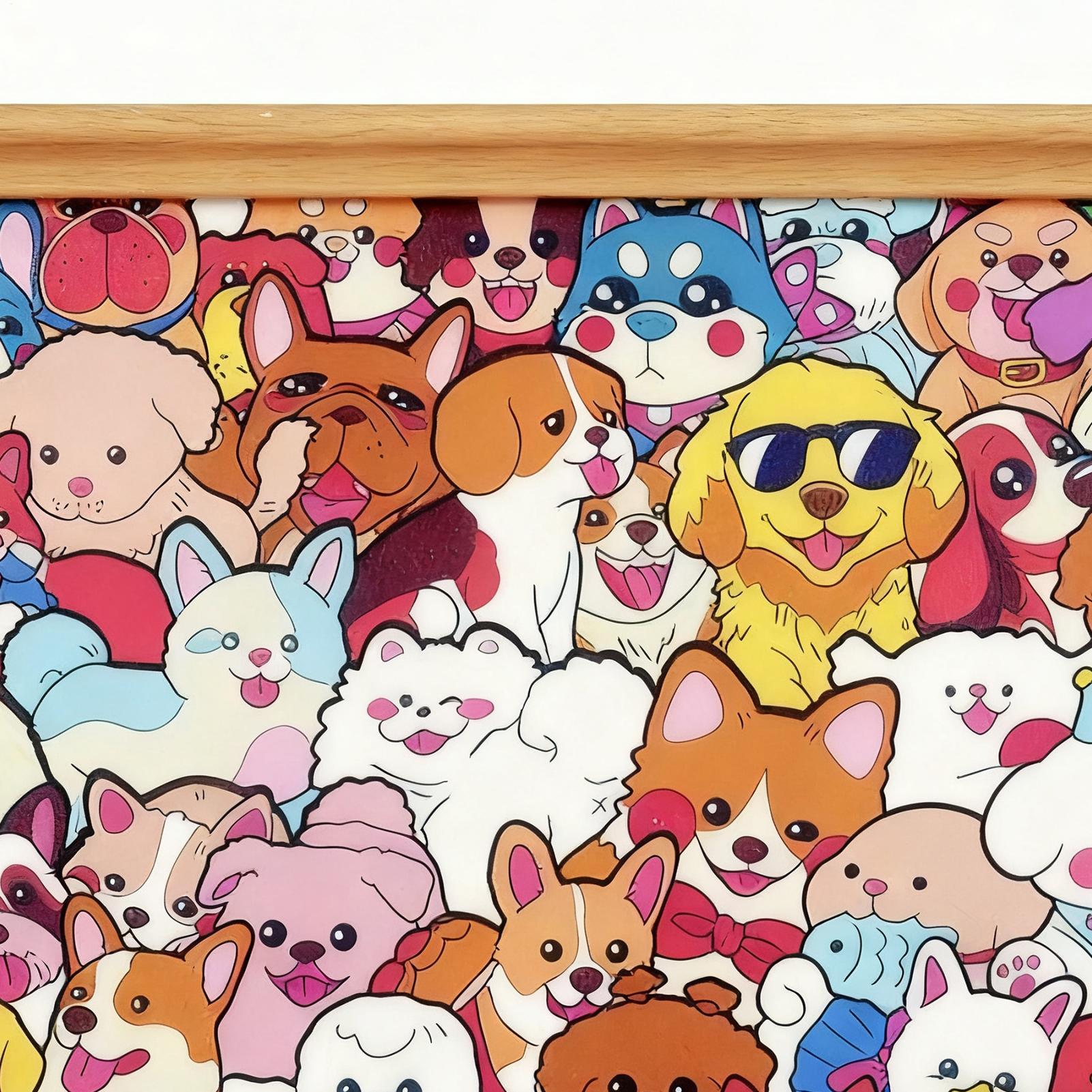 

Cartoon Puppy Hand-drawn Puzzle DIY Coloring Dog Photo Frame Color Your Own Puzzle Home Decor For Kids Animal Lovers China Mainland