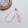 Handmade Phone Chain Rabbit Phone Strap Lovely Phone Jewelry Durable Keychain Acrylic Alloy Material for Phone Keys Bags