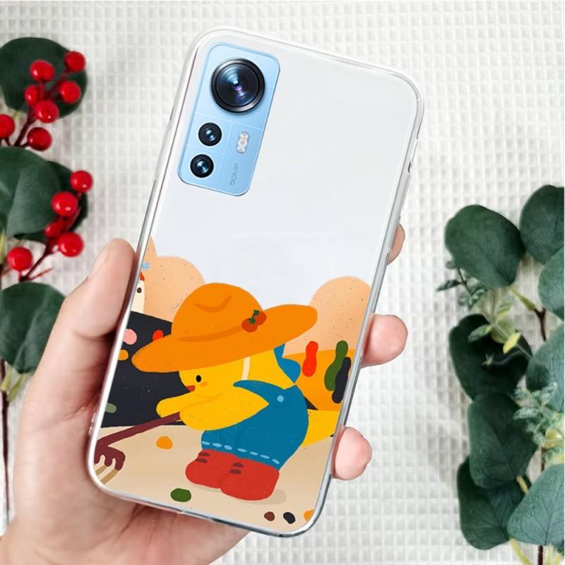 Cartoon Little Dinosaur Cute Hand Drawns Phone Case For Xiaomi 12 10 11 Redmi 10X 9T Note 10S 9 8 Pro Transparent Cover
