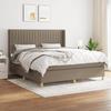 Maison Exclusive - Slatted Bed Base with Taupe Mattress 180x200 Cm Fabric
