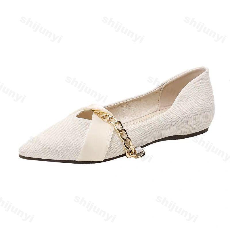 Fashion Women's Shoes Flats Office Pointed Toe Luxury Casual Shoes 2025 Flat Anti Slip Lightweight Women's Elegant Dress Banquet Shoes