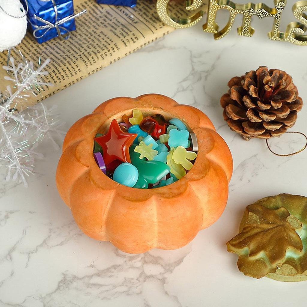 Återanvändbar Silikonform för Handgjord Halloween Pumpa Dekoration Förvaringslåda med Lock Form Lätt Släpp Hartsform