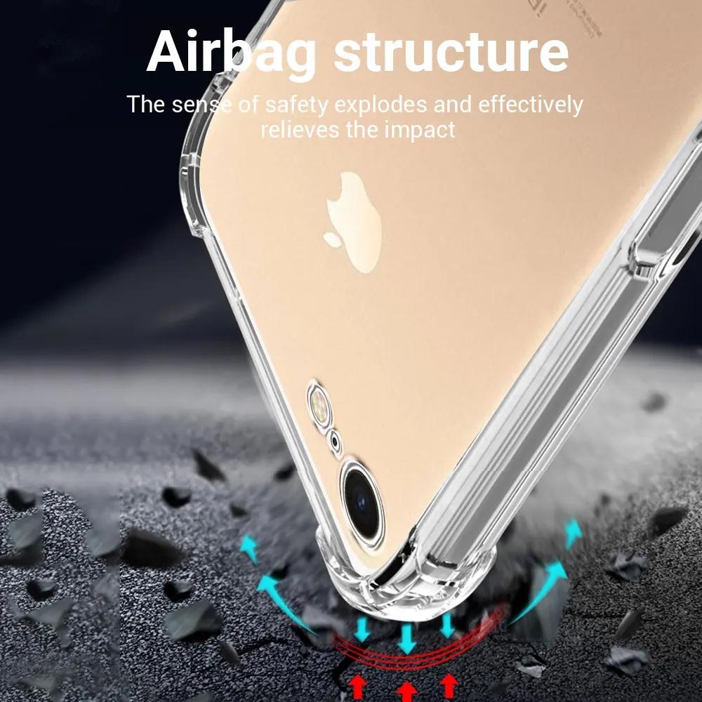 Nárazuvzdorné průhledné pouzdro pro iPhone SE 2020 2022 7 8 Plus průhledné pouzdro na telefon pro Apple iPhone SE 2016 2023 měkký silikonový zadní kryt