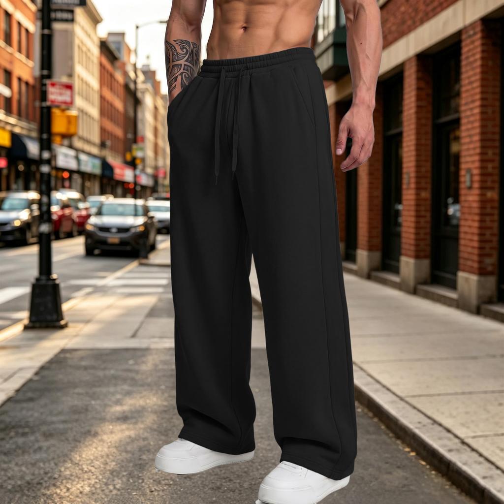 Pantaloni della tuta casual da uomo a vestibilità larga con elastico in vita per l'uso quotidiano