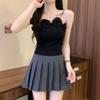 Short Tank Top With 3d Flower Embroidery For Summer Fashion Women